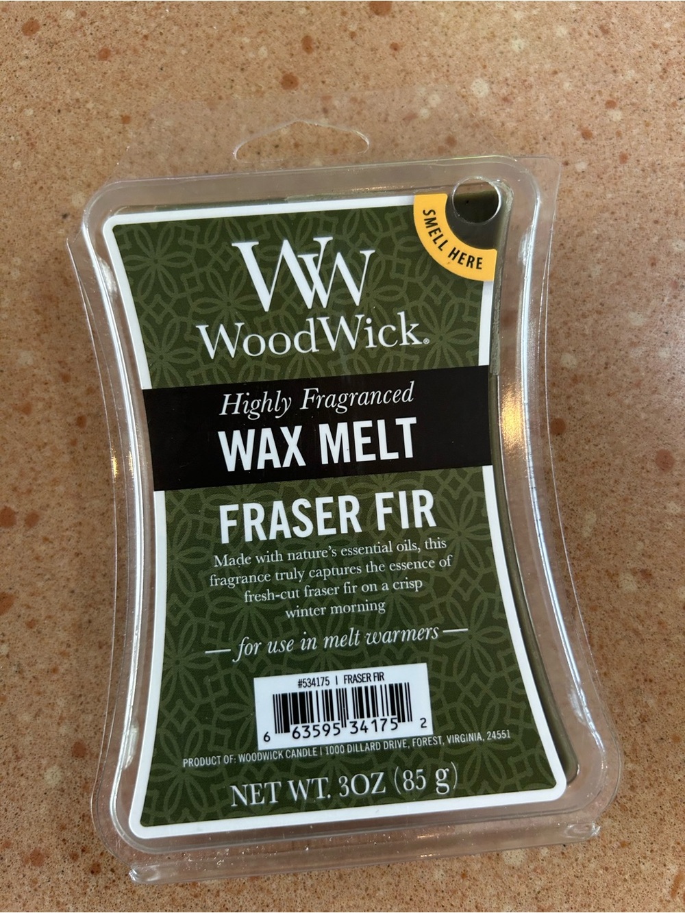 WoodWick Fraser Fir Wax Melt - Green & White
